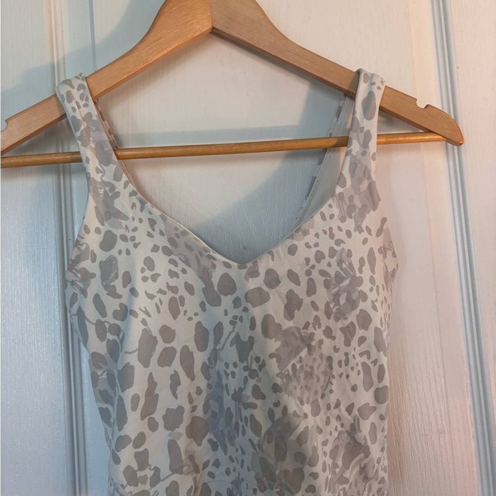 lululemon athletica Gray Leopard Print Crop Top